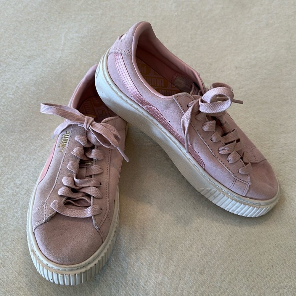 Puma Pink Suede Platform Galaxy Women's Sneakers Size US 7